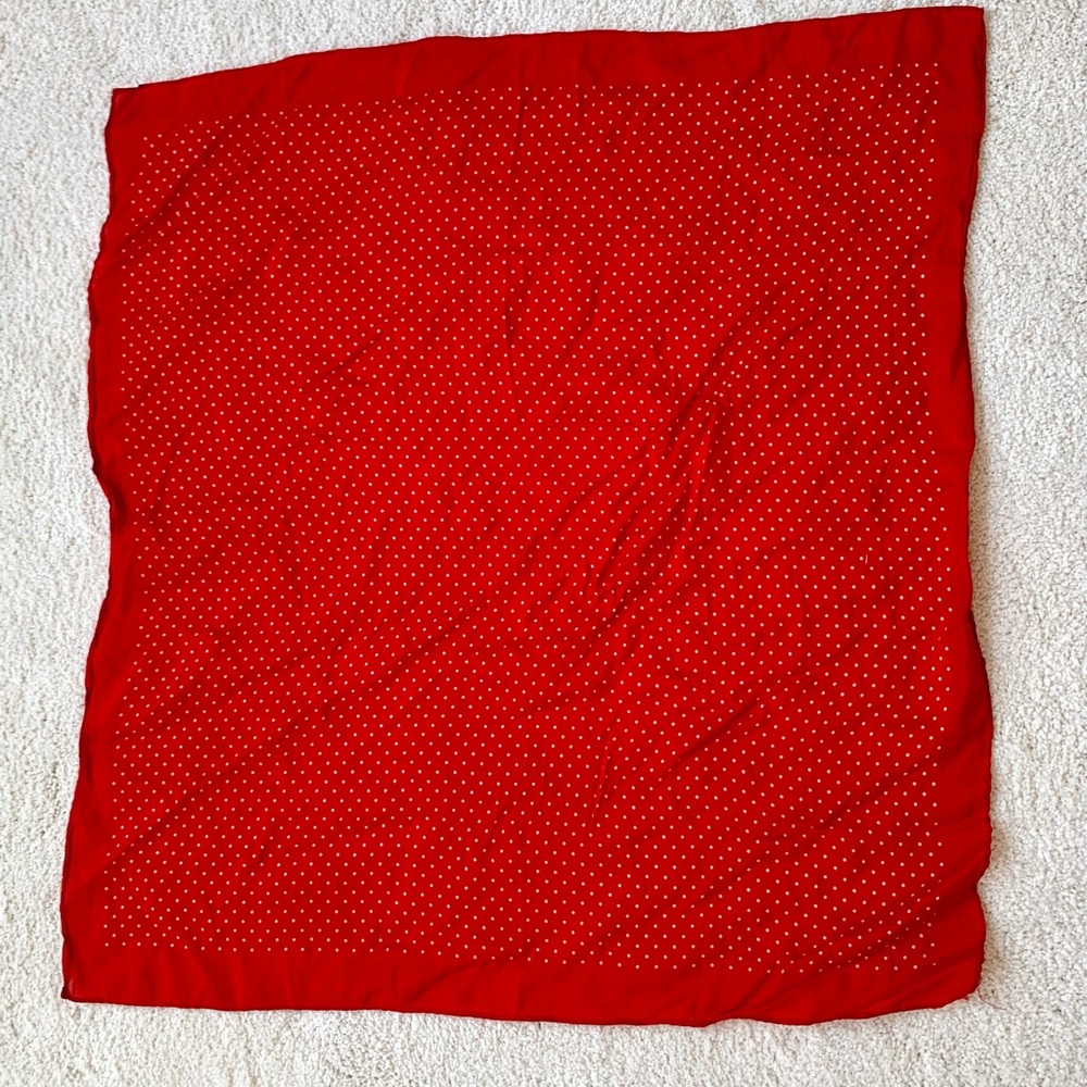 Vintage Red and White Polka Dot 50s Style Square Scarf